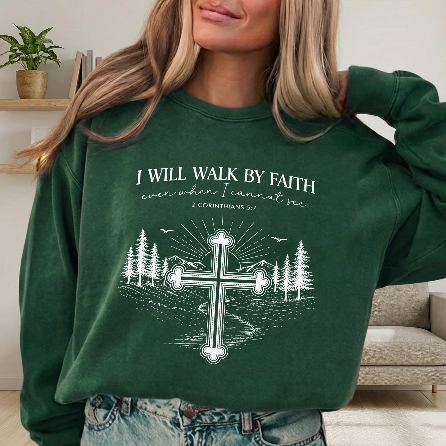 2 Corinthians 5:7: The Guided Path – Walk by Faith – Unisex Tshirt / Hoodie / Sweatshirt