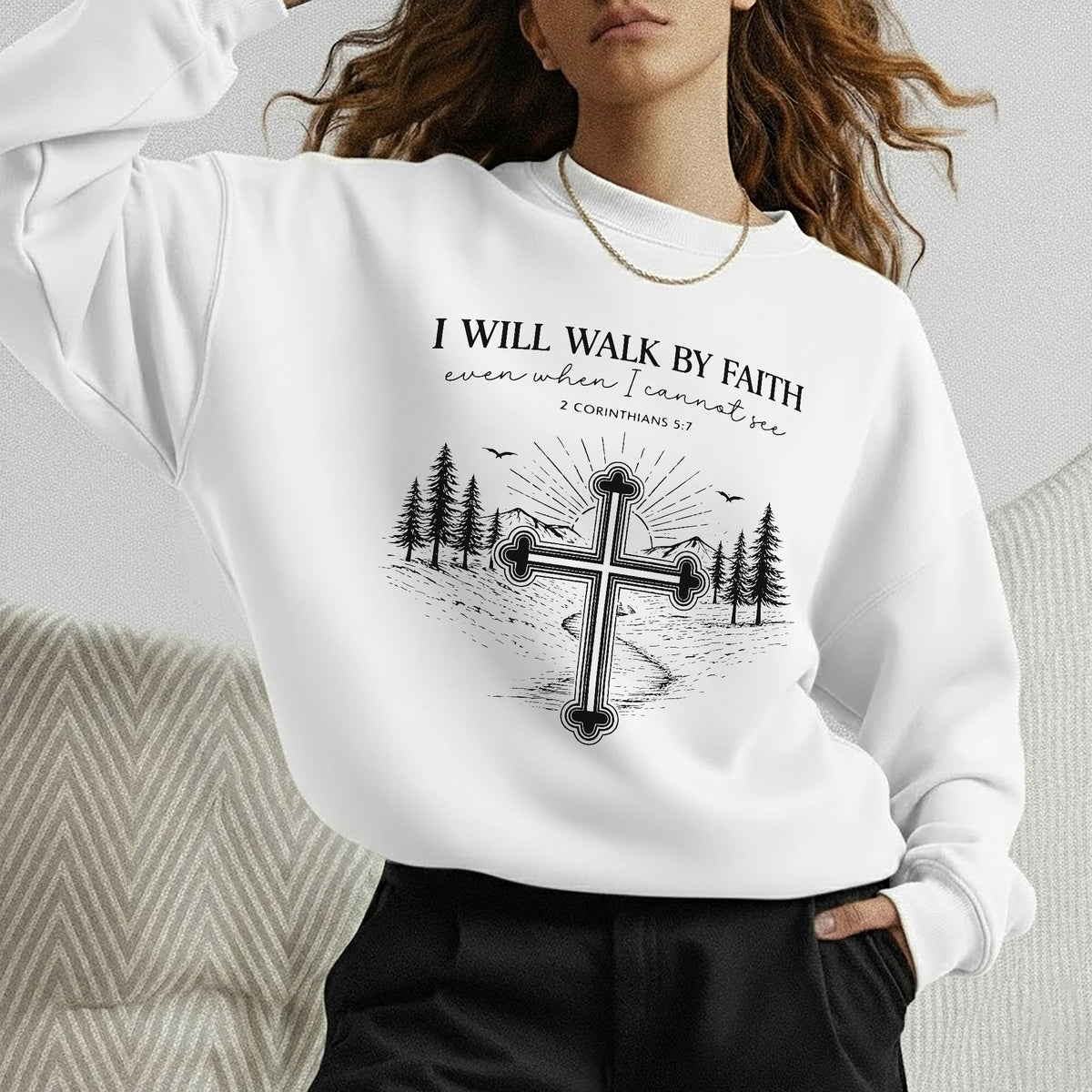 2 Corinthians 5:7: The Guided Path – Walk by Faith – Unisex Tshirt / Hoodie / Sweatshirt