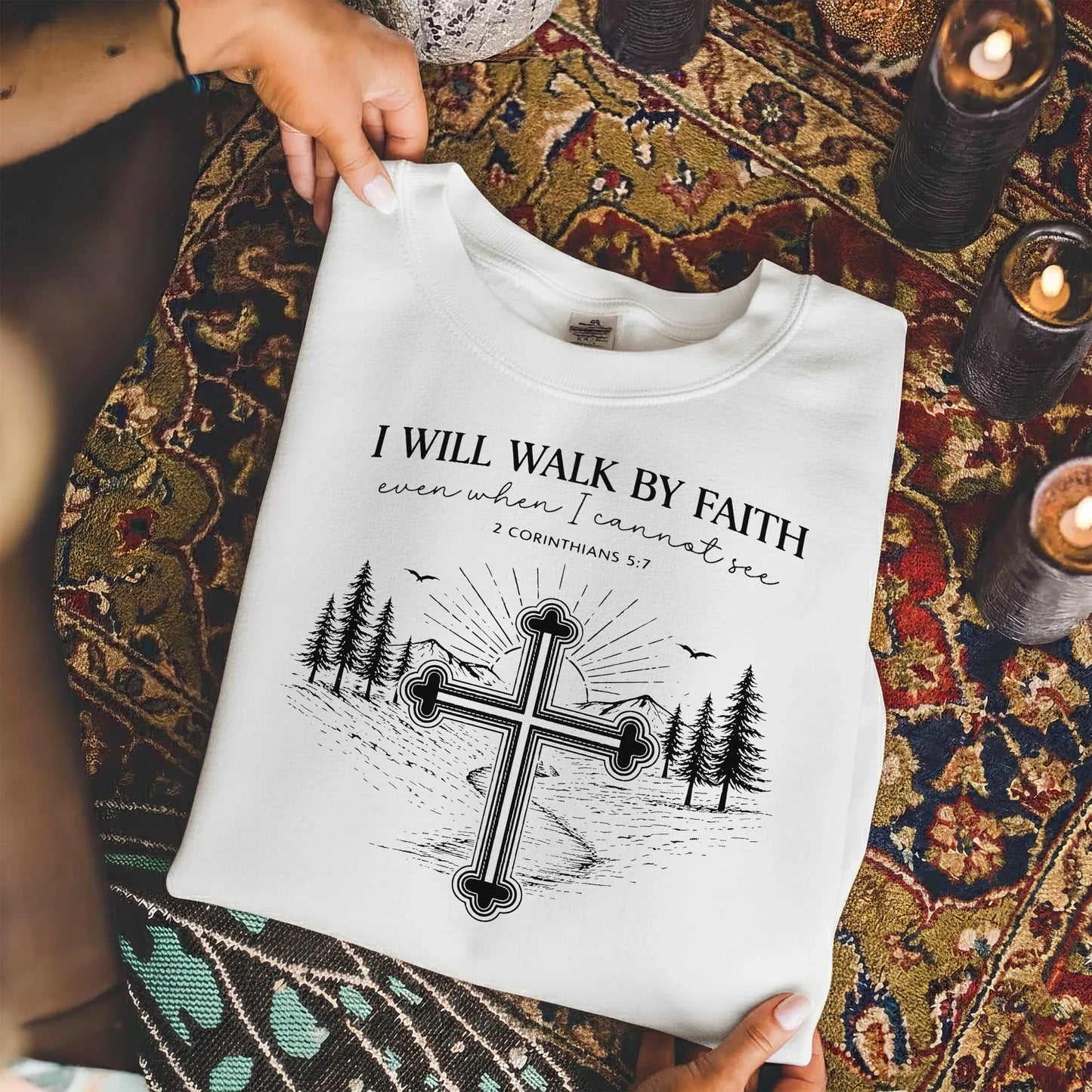 2 Corinthians 5:7: The Guided Path – Walk by Faith – Unisex Tshirt / Hoodie / Sweatshirt - Faith Guided Life