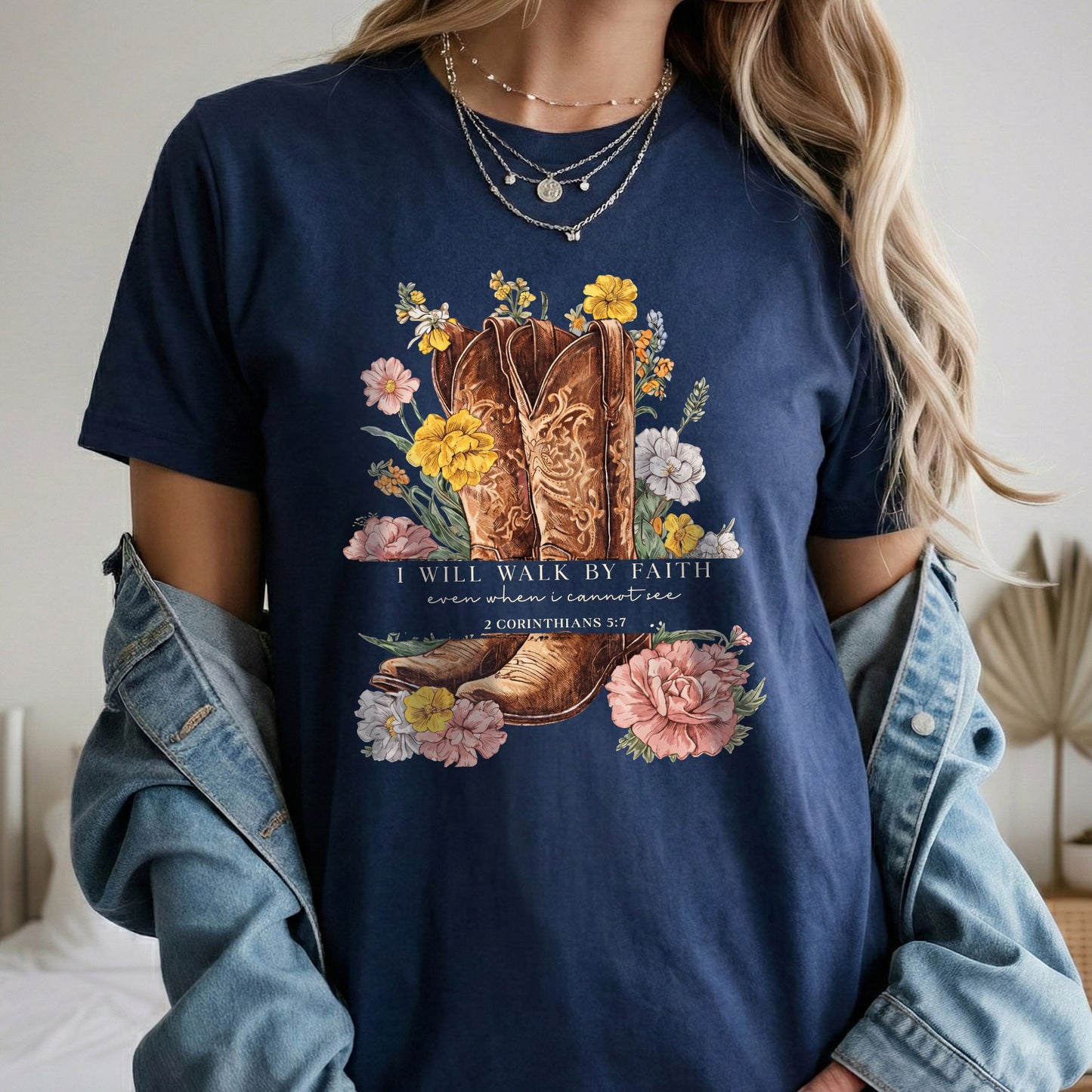 Boots & Blooms: Walk By Faith – Walk by Faith – Unisex Tshirt / Hoodie / Sweatshirt