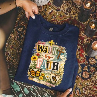 Walk By Faith: Butterfly & Dove Collage – Walk by Faith – Unisex Tshirt / Hoodie / Sweatshirt - Faith Guided Life