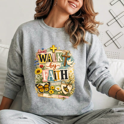 Walk By Faith: Butterfly & Dove Collage – Walk by Faith – Unisex Tshirt / Hoodie / Sweatshirt