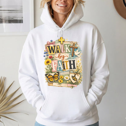 Walk By Faith: Butterfly & Dove Collage – Walk by Faith – Unisex Tshirt / Hoodie / Sweatshirt