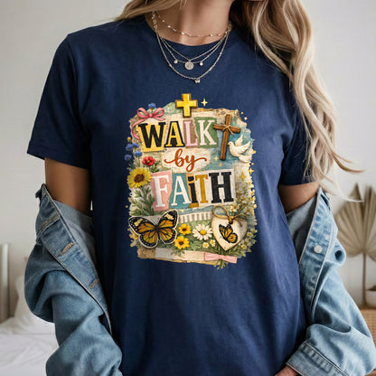 Walk By Faith: Butterfly & Dove Collage – Walk by Faith – Unisex Tshirt / Hoodie / Sweatshirt