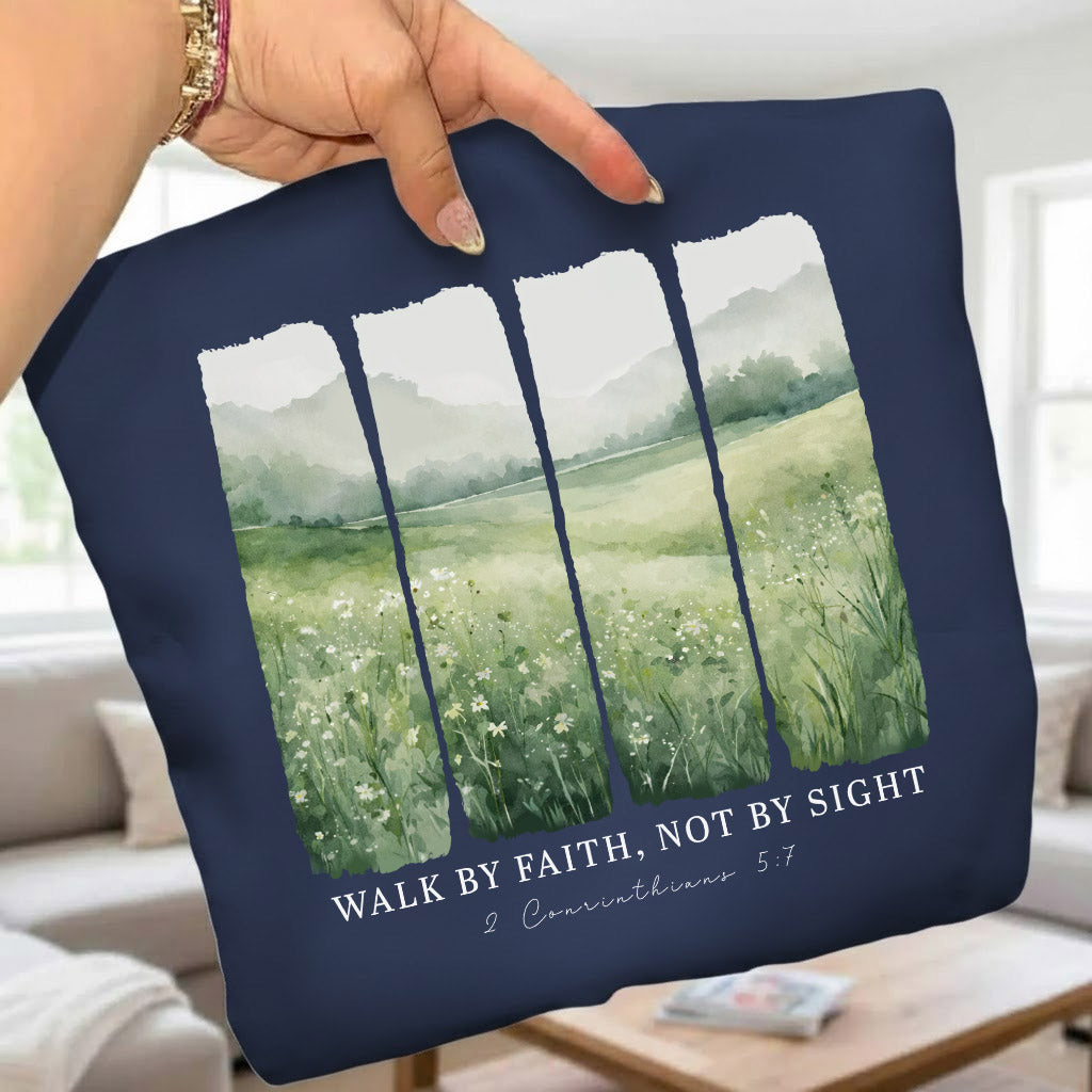 Serene Nature: Walk By Faith - V-Neck Christian Shirt