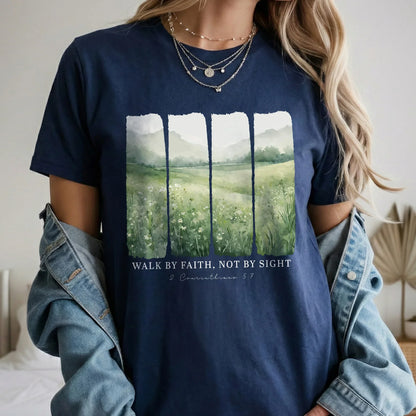 Serene Nature: Walk By Faith – Walk by Faith – Unisex Tshirt / Hoodie / Sweatshirt - Faith Guided Life
