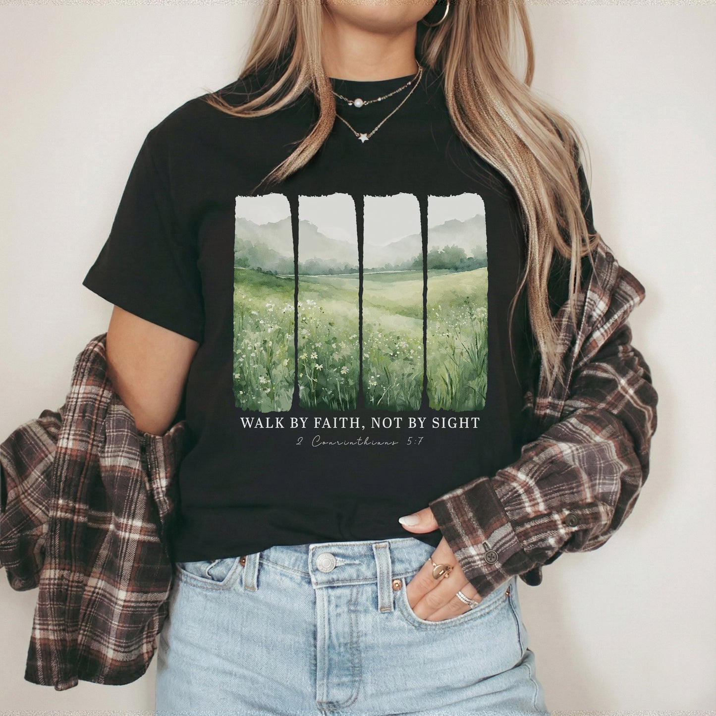 Serene Nature: Walk By Faith – Walk by Faith – Unisex Tshirt / Hoodie / Sweatshirt