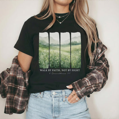 Serene Nature: Walk By Faith – Walk by Faith – Unisex Tshirt / Hoodie / Sweatshirt
