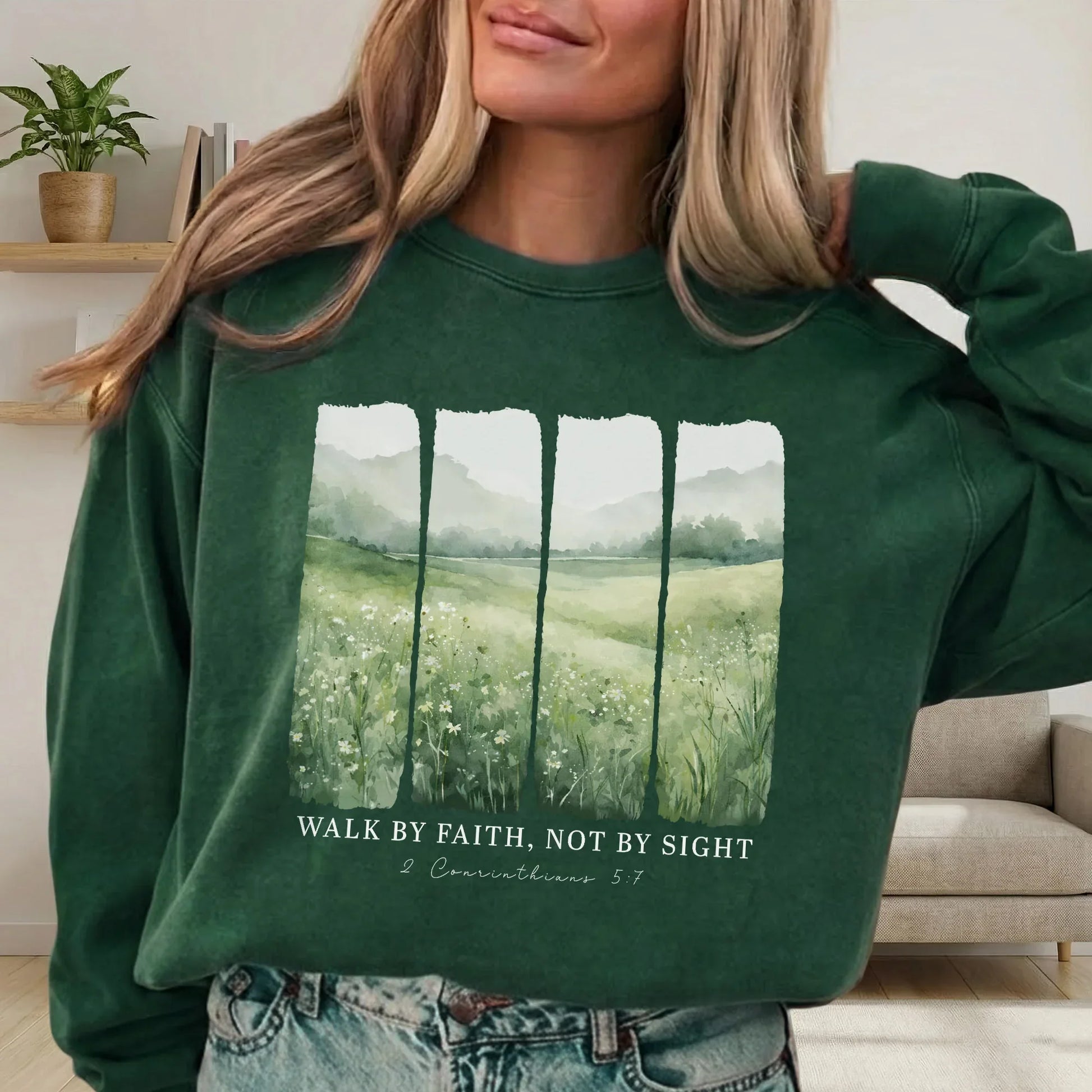 Serene Nature: Walk By Faith – Walk by Faith – Unisex Tshirt / Hoodie / Sweatshirt - Faith Guided Life