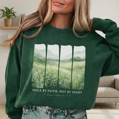 Serene Nature: Walk By Faith – Walk by Faith – Unisex Tshirt / Hoodie / Sweatshirt - Faith Guided Life