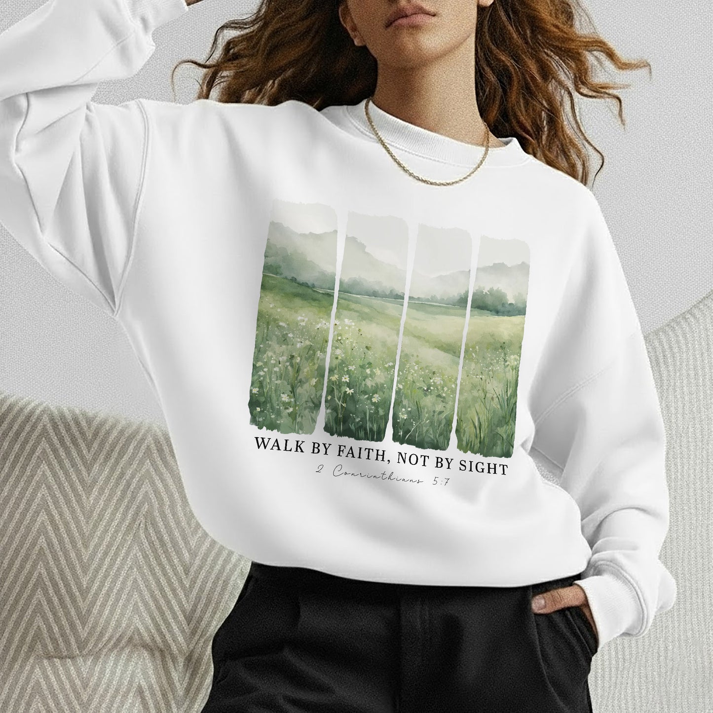 Serene Nature: Walk By Faith – Walk by Faith – Unisex Tshirt / Hoodie / Sweatshirt