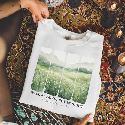 Serene Nature: Walk By Faith – Walk by Faith – Unisex Tshirt / Hoodie / Sweatshirt - Faith Guided Life