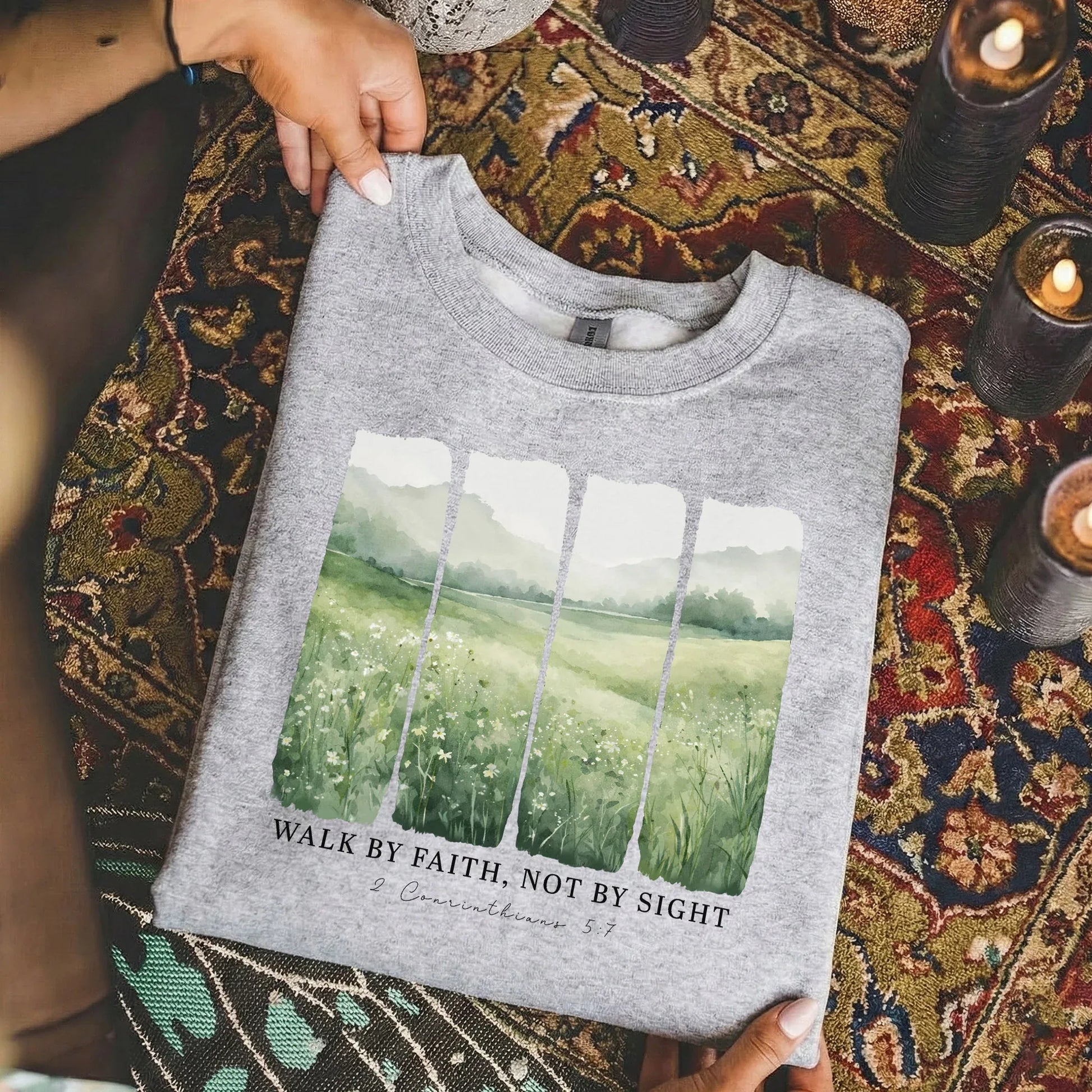 Serene Nature: Walk By Faith – Walk by Faith – Unisex Tshirt / Hoodie / Sweatshirt - Faith Guided Life
