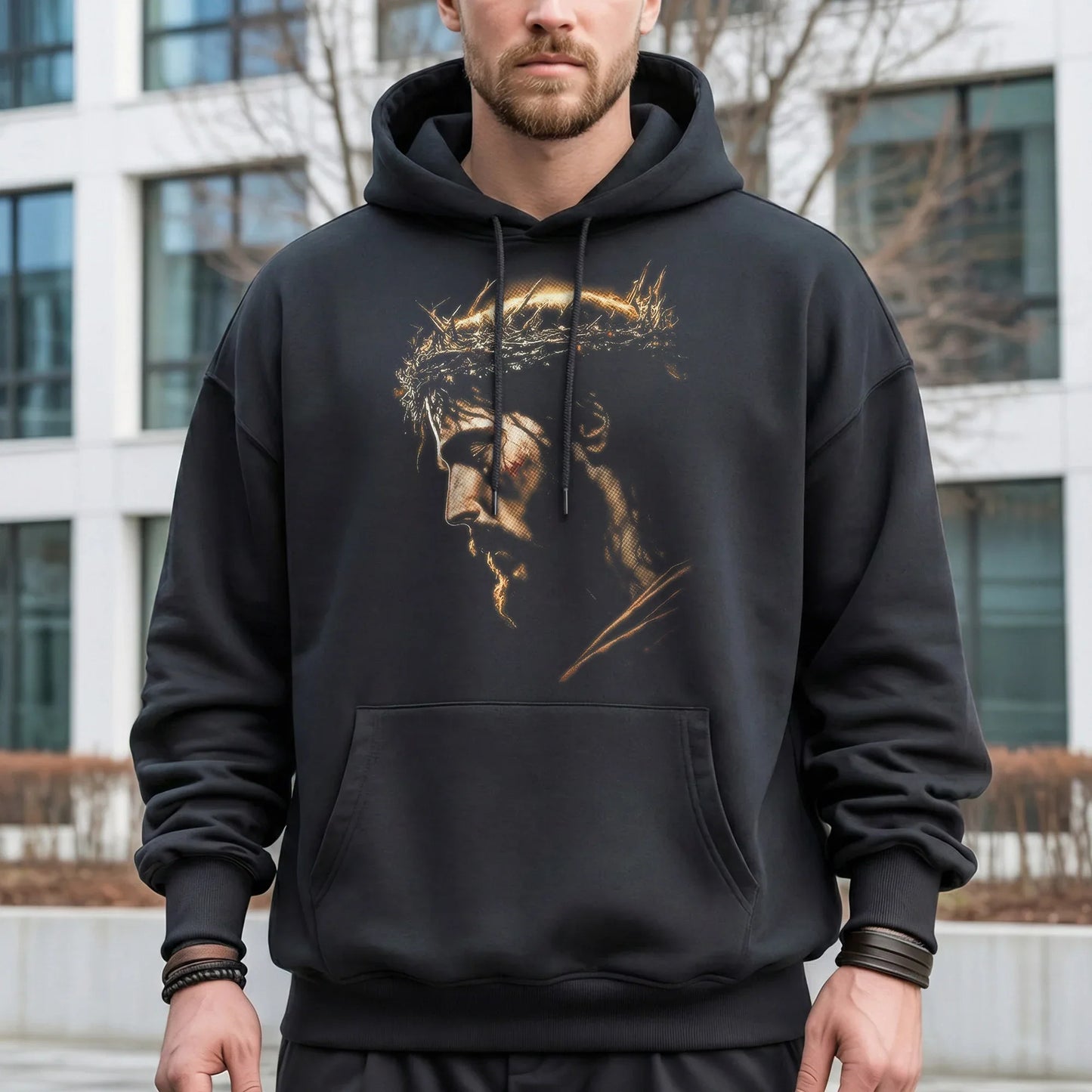 Jesus Crown Of Thorns Portrait – Faith Message – Unisex Tshirt / Hoodie / Sweatshirt - Faith Guided Life