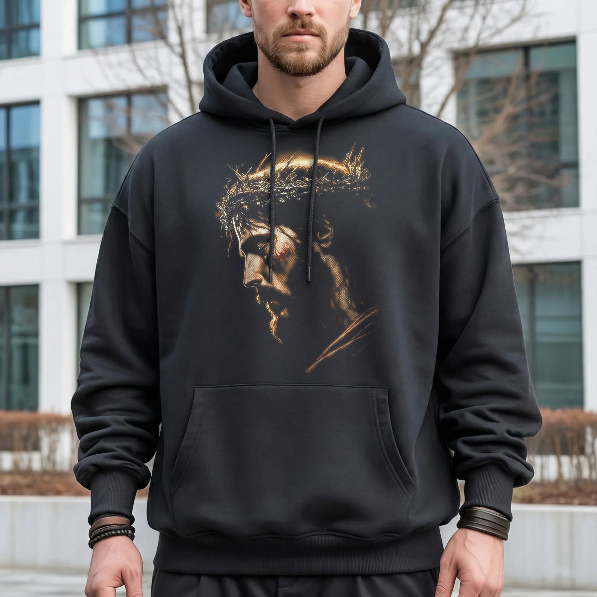 Jesus Crown Of Thorns Portrait – Faith Message – Unisex Tshirt / Hoodie / Sweatshirt - Faith Guided Life