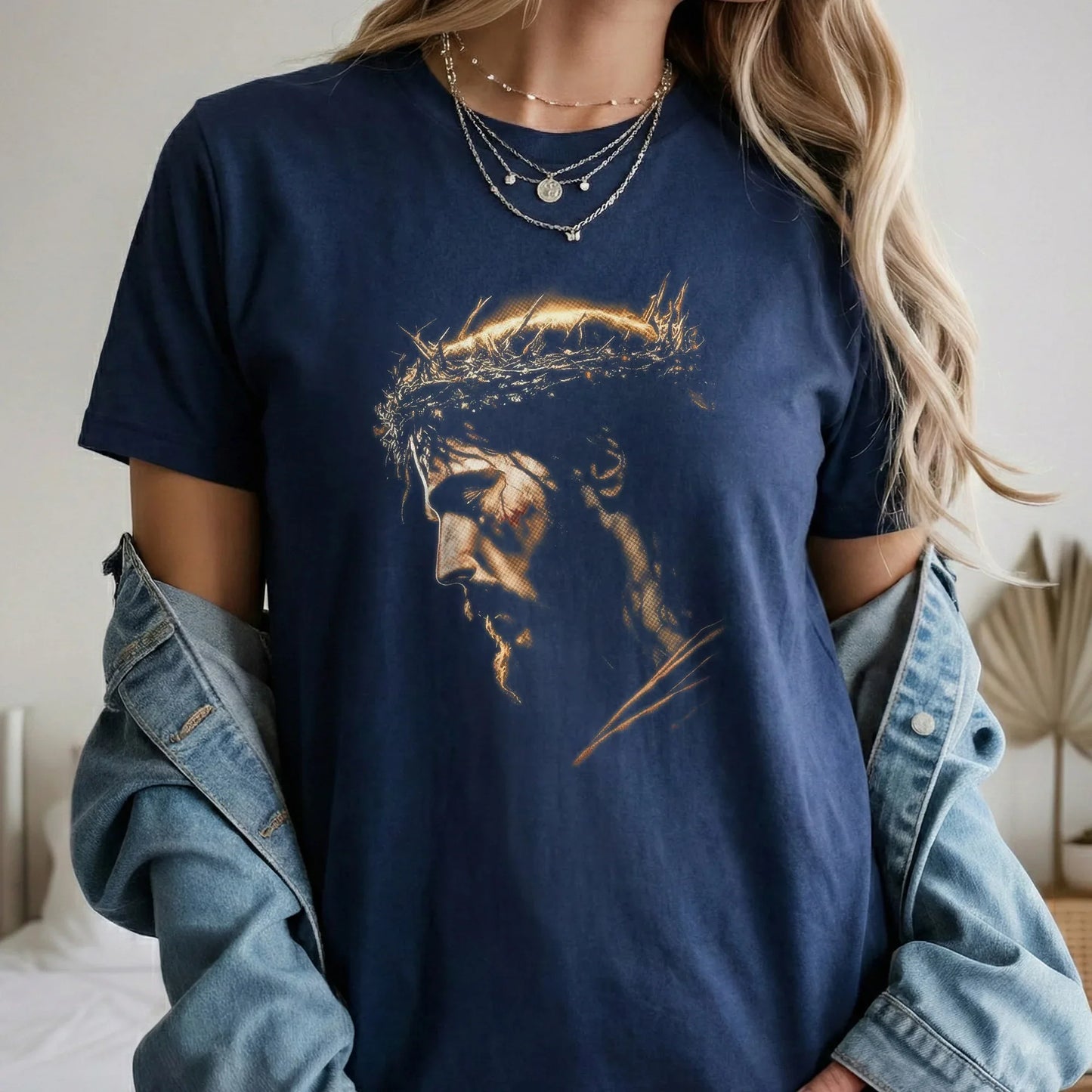 Jesus Crown Of Thorns Portrait – Faith Message – Unisex Tshirt / Hoodie / Sweatshirt - Faith Guided Life