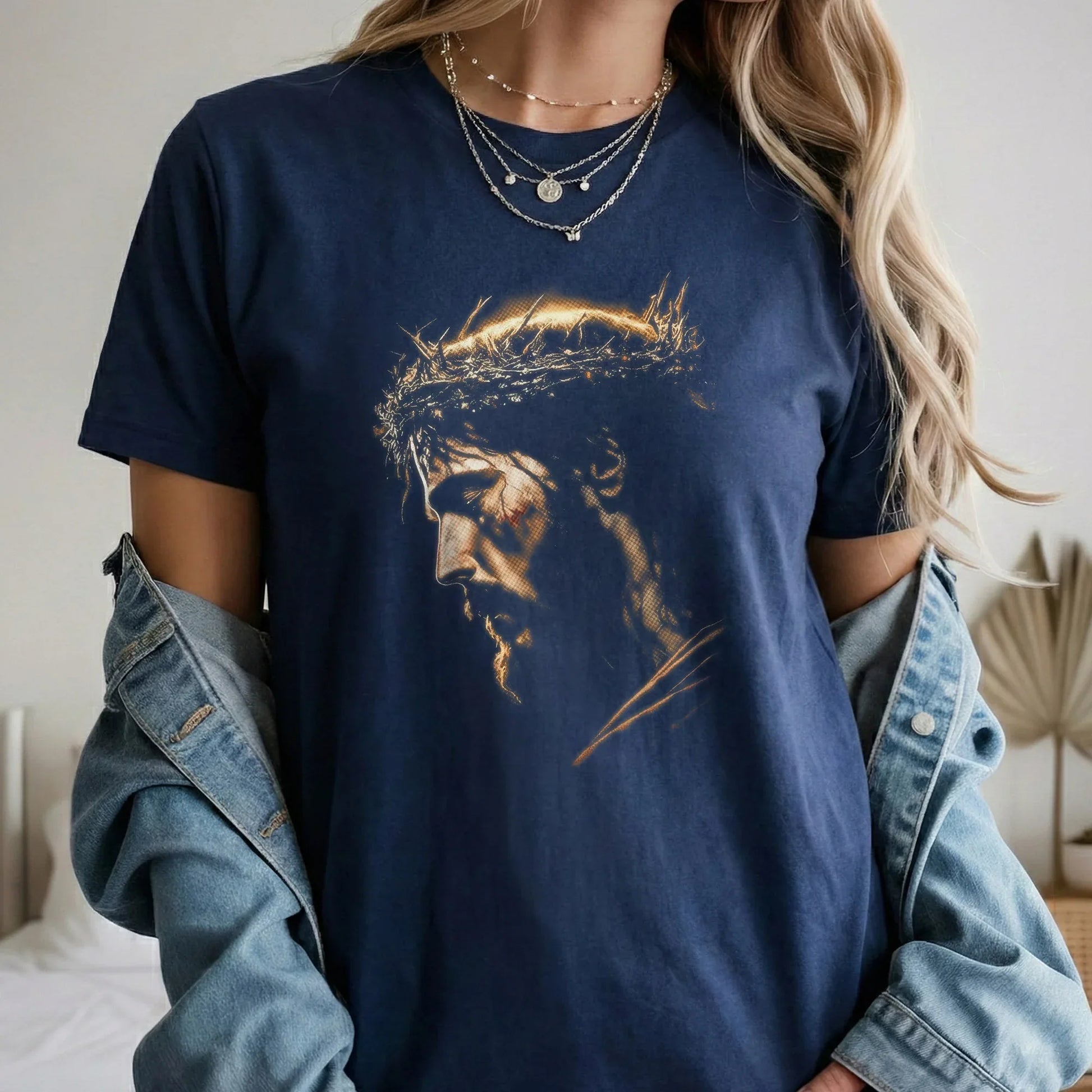 Jesus Crown Of Thorns Portrait – Faith Message – Unisex Tshirt / Hoodie / Sweatshirt - Faith Guided Life