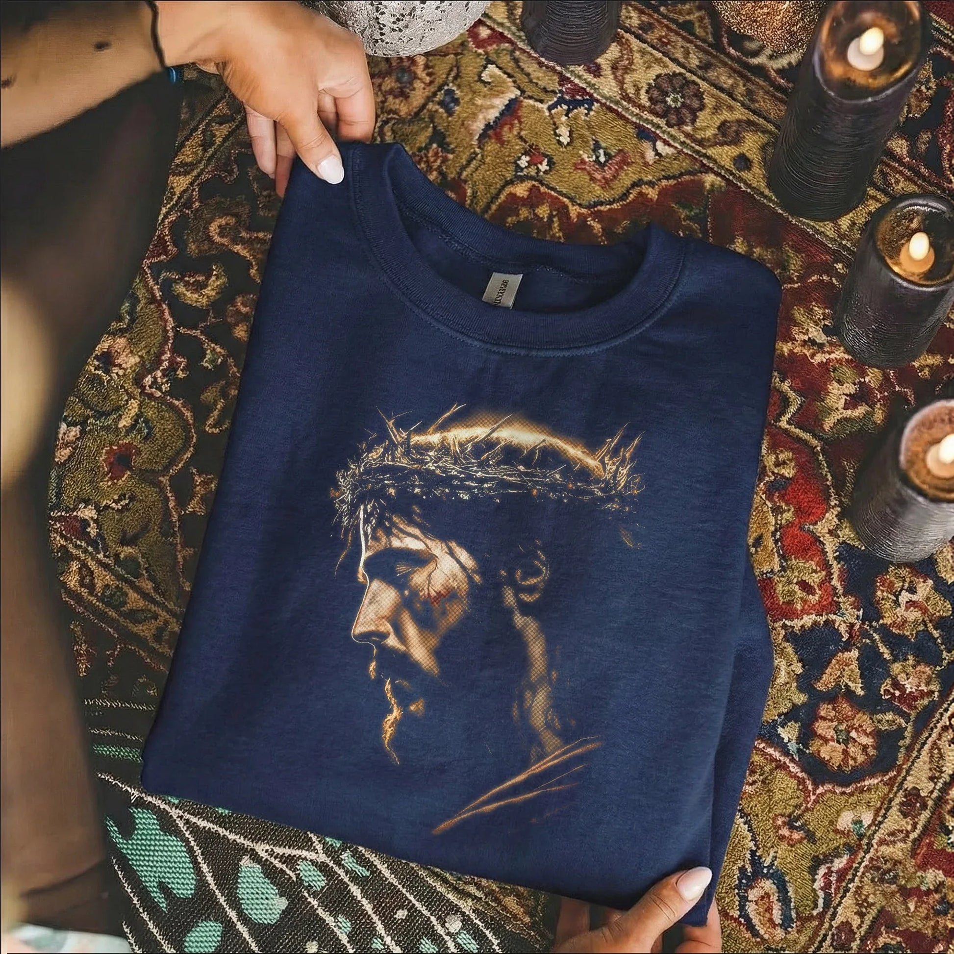 Jesus Crown Of Thorns Portrait – Faith Message – Unisex Tshirt / Hoodie / Sweatshirt - Faith Guided Life