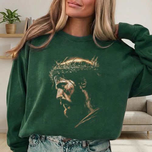 Jesus Crown Of Thorns Portrait – Faith Message – Unisex Tshirt / Hoodie / Sweatshirt - Faith Guided Life