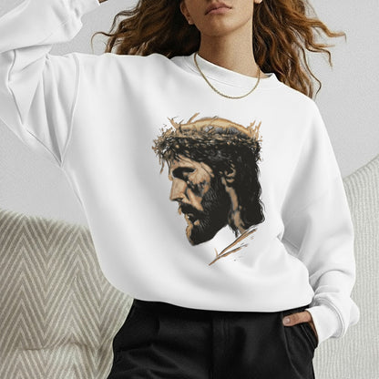 Jesus Crown Of Thorns Portrait –  Faith Message  – Unisex Tshirt / Hoodie / Sweatshirt
