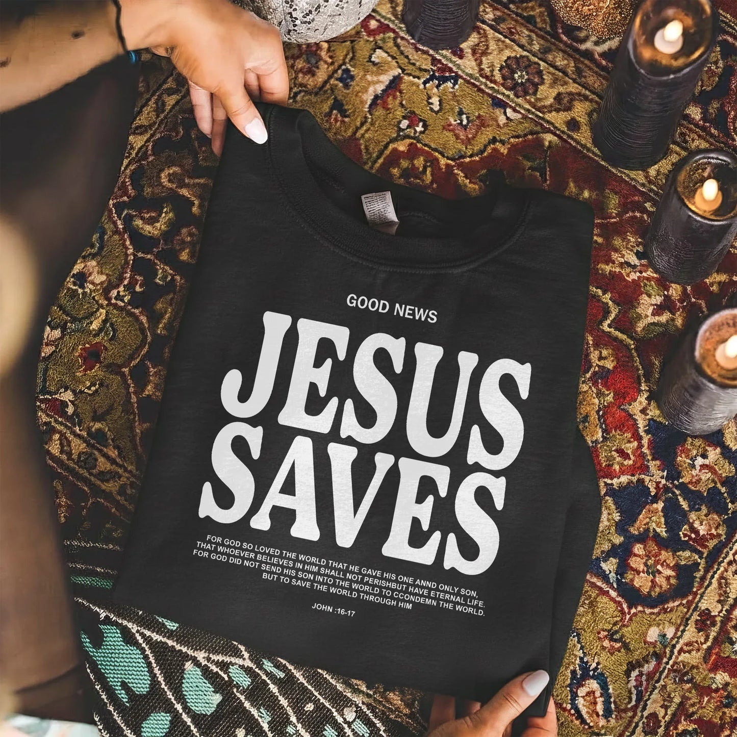 Good News: Jesus Saves – Faith Message – Unisex Tshirt / Hoodie / Sweatshirt - Faith Guided Life