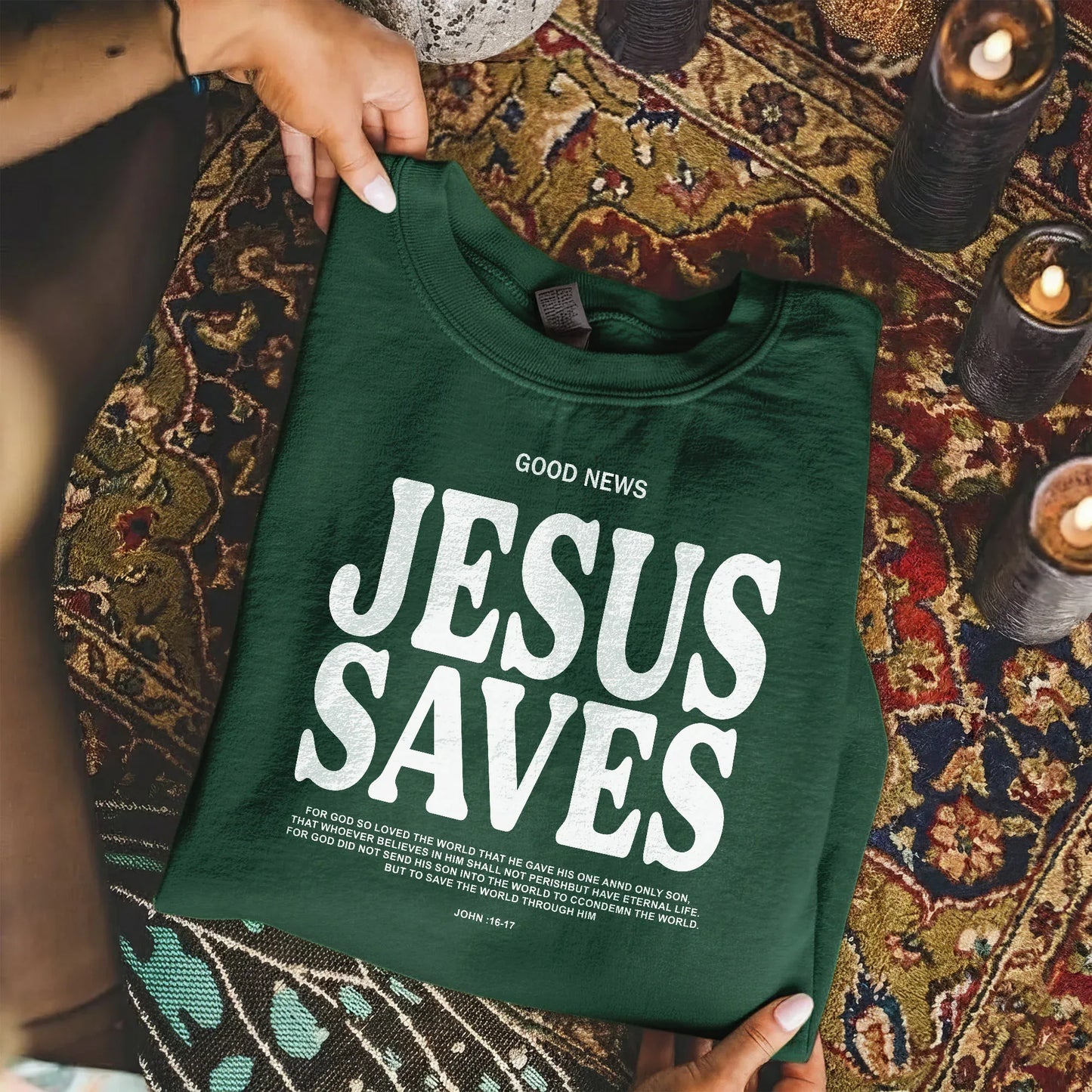 Good News: Jesus Saves – Faith Message – Unisex Tshirt / Hoodie / Sweatshirt - Faith Guided Life