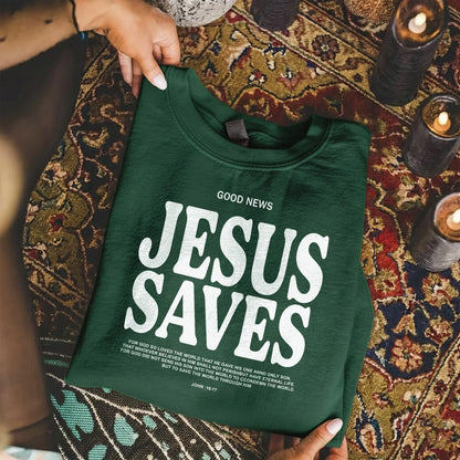 Good News: Jesus Saves – Faith Message – Unisex Tshirt / Hoodie / Sweatshirt - Faith Guided Life