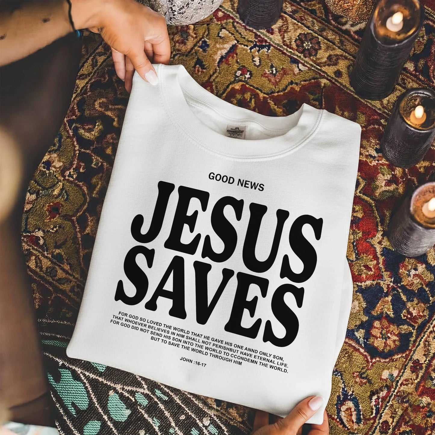 Good News: Jesus Saves – Faith Message – Unisex Tshirt / Hoodie / Sweatshirt - Faith Guided Life