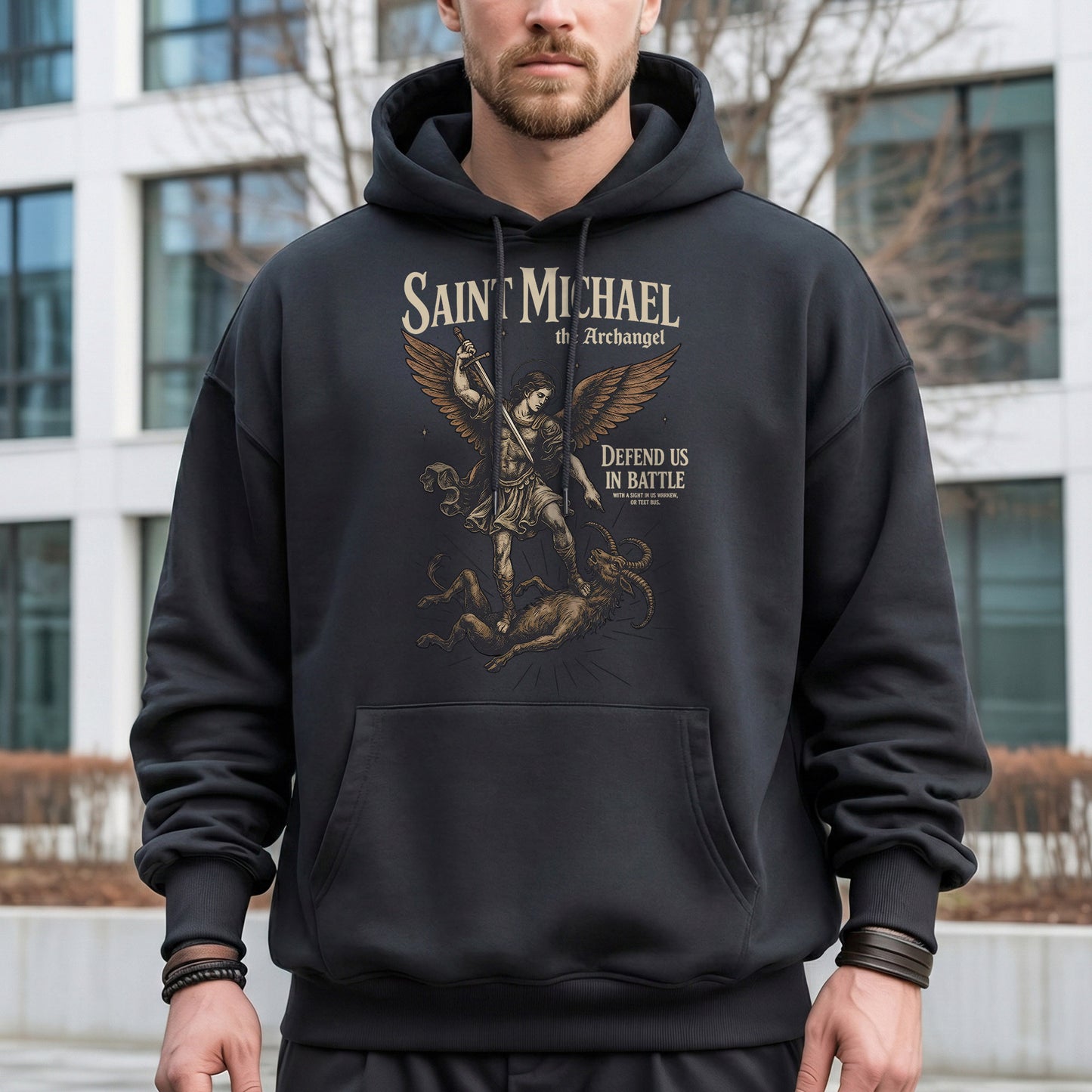 Saint Michael The Archangel: Defend Us In Battle –  Faith Message  – Unisex Tshirt / Hoodie / Sweatshirt
