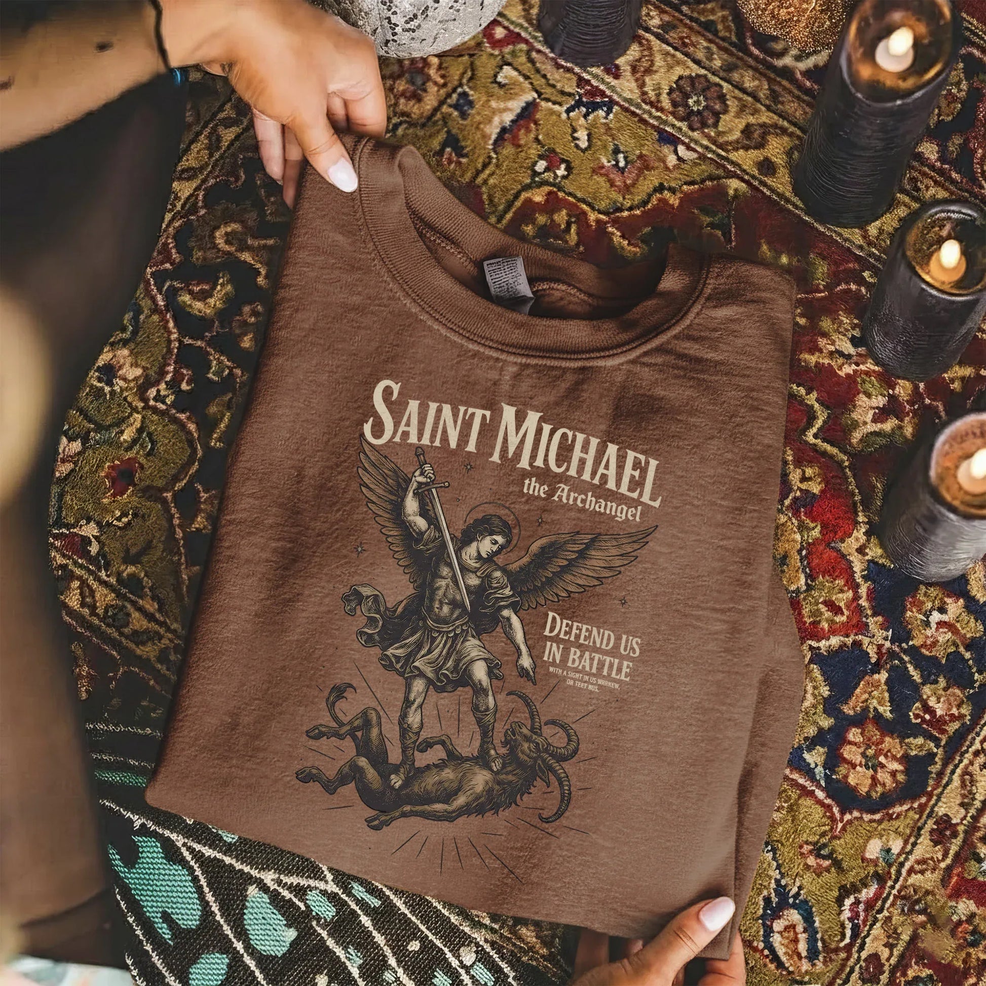 Saint Michael The Archangel: Defend Us In Battle – Faith Message – Unisex Tshirt / Hoodie / Sweatshirt - Faith Guided Life