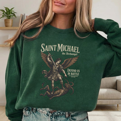 Saint Michael The Archangel: Defend Us In Battle –  Faith Message  – Unisex Tshirt / Hoodie / Sweatshirt