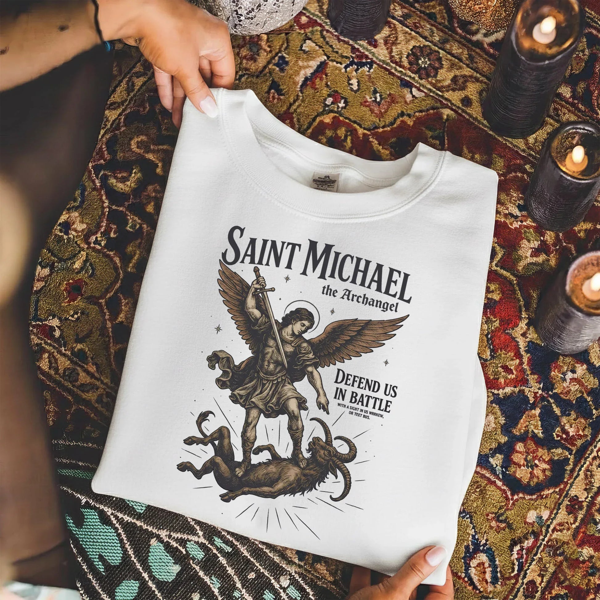 Saint Michael The Archangel: Defend Us In Battle – Faith Message – Unisex Tshirt / Hoodie / Sweatshirt - Faith Guided Life
