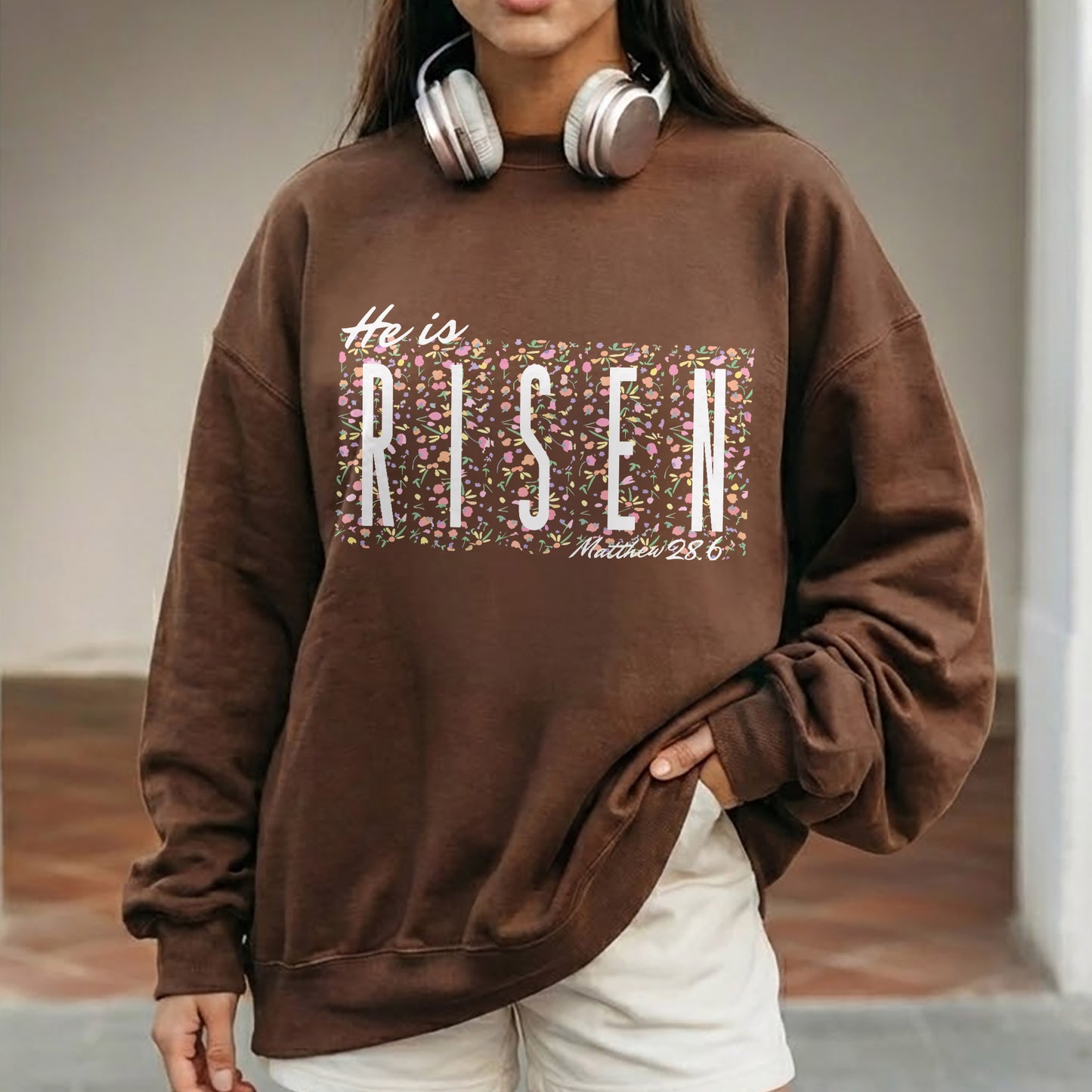 He Is Risen Floral Block Letters – He is Risen – Unisex Tshirt / Hoodie / Sweatshirt