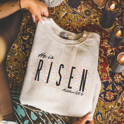 He Is Risen Floral Block Letters – He is Risen – Unisex Tshirt / Hoodie / Sweatshirt