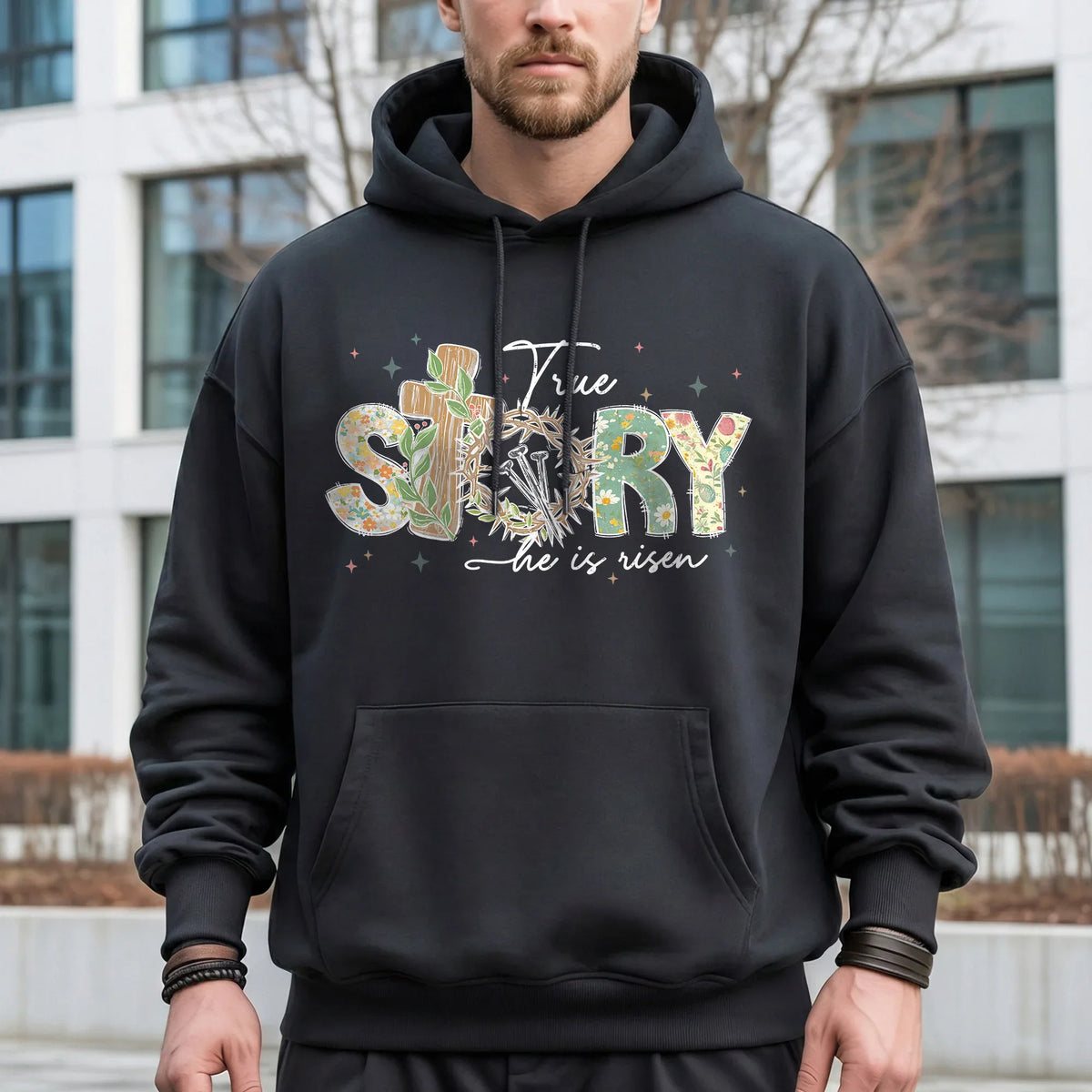 True Story Floral Letters – He is Risen – Unisex Tshirt / Hoodie / Sweatshirt - Faith Guided Life