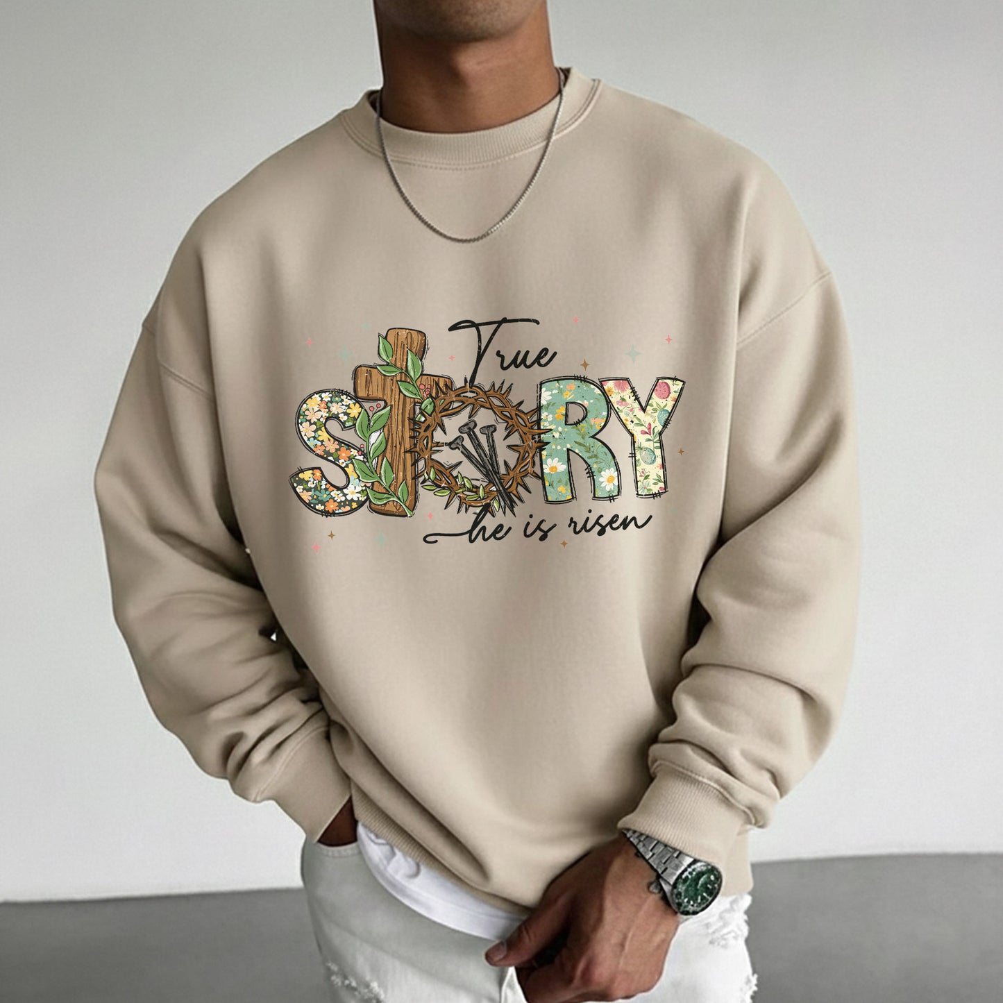 True Story Floral Letters – He is Risen – Unisex Tshirt / Hoodie / Sweatshirt