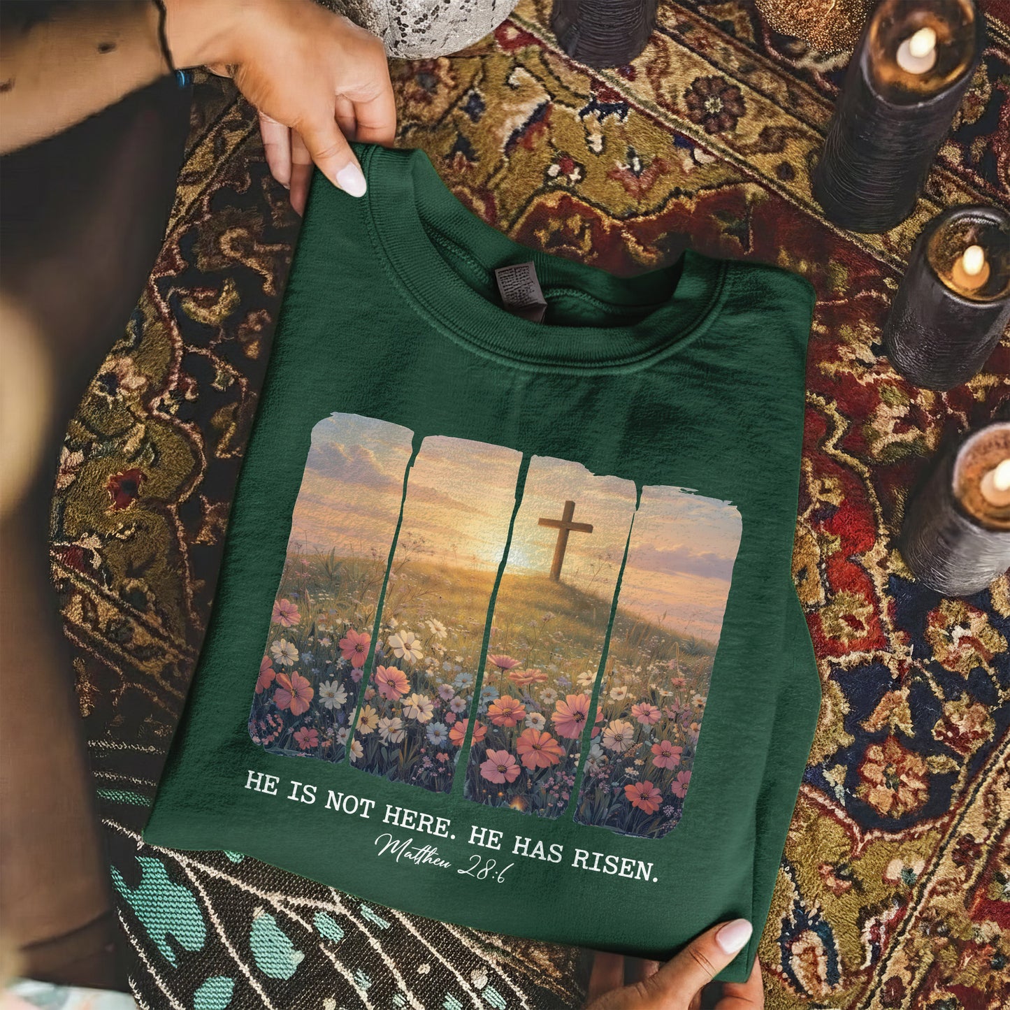 He Is Not Here He Has Risen Matthew 28:6 – He is Risen – Unisex Tshirt / Hoodie / Sweatshirt
