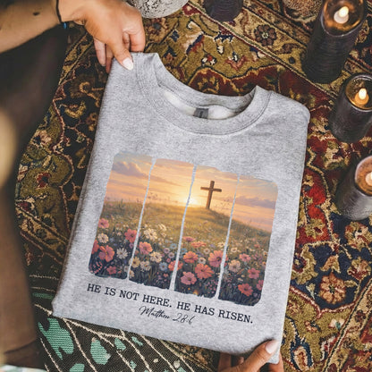 He Is Not Here He Has Risen Matthew 28:6 – He is Risen – Unisex Tshirt / Hoodie / Sweatshirt