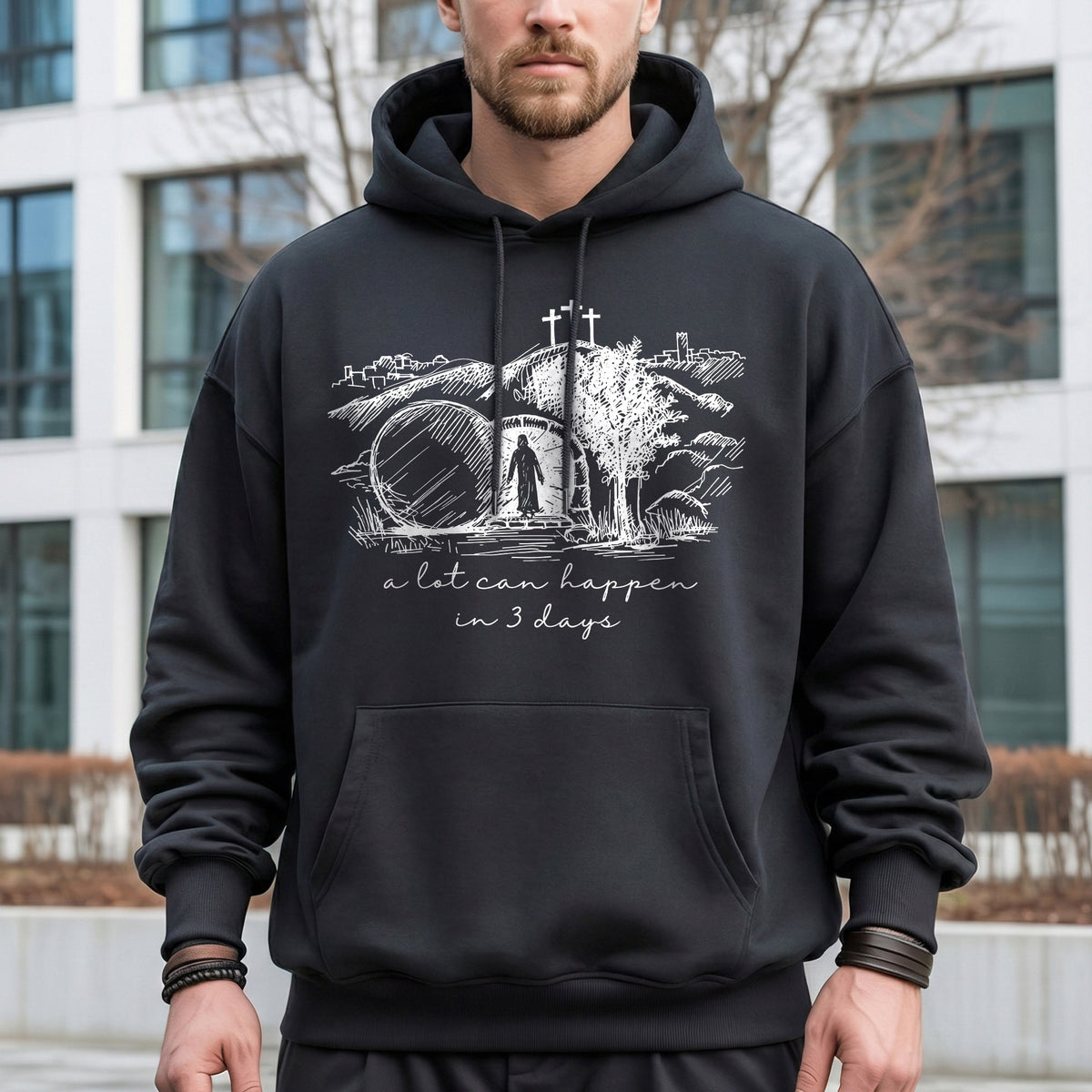 A Lot Can Happen In 3 Days Sketch – He is Risen – Unisex Tshirt / Hoodie / Sweatshirt