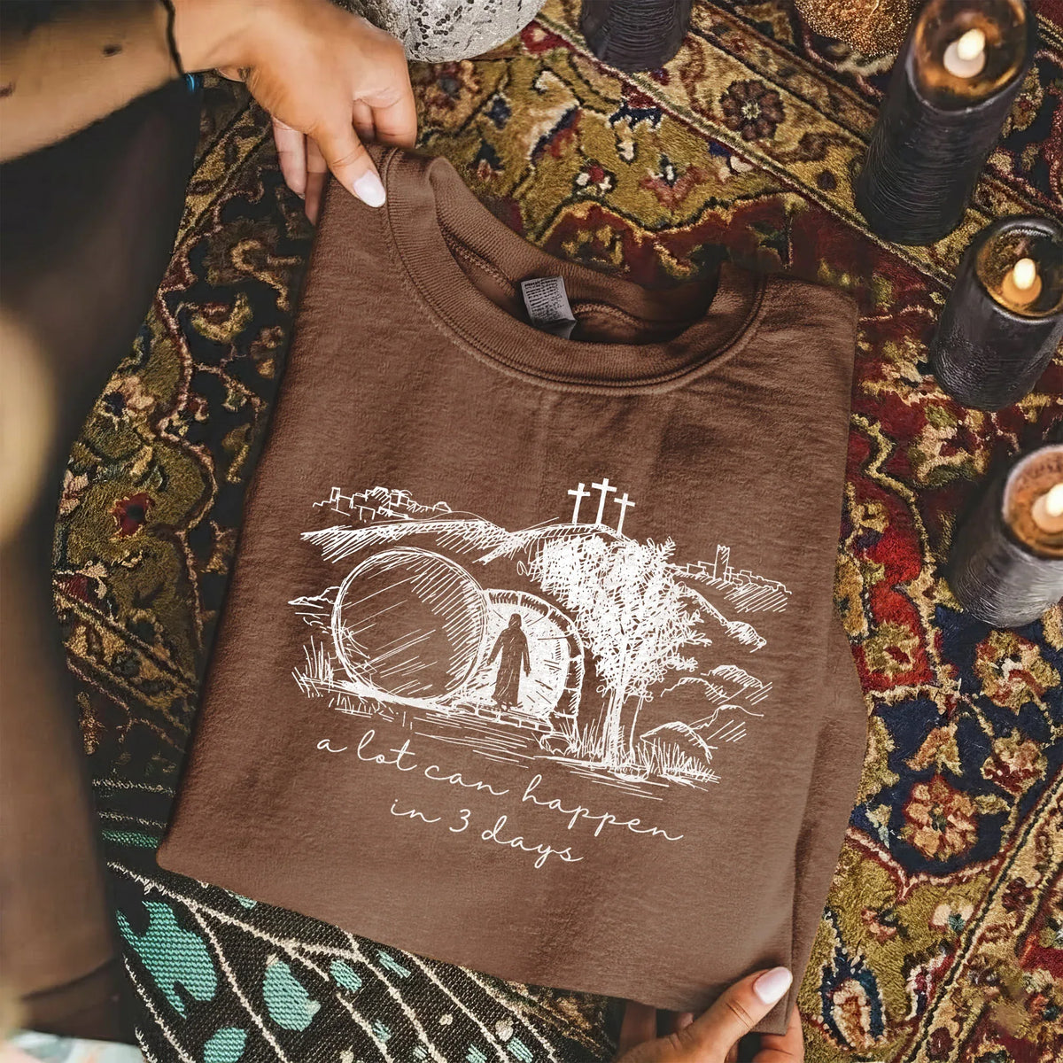A Lot Can Happen In 3 Days Sketch – He is Risen – Unisex Tshirt / Hoodie / Sweatshirt - Faith Guided Life