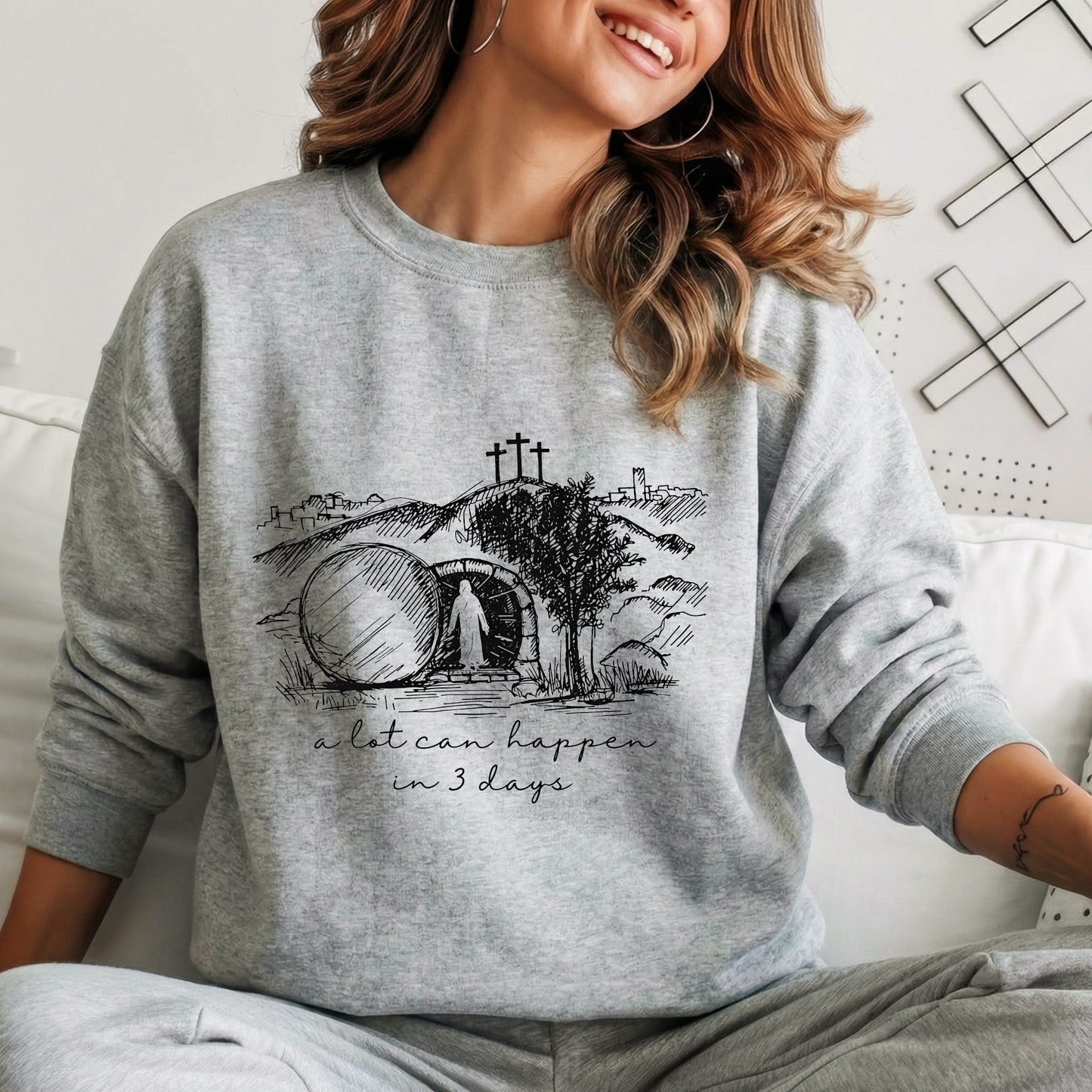 A Lot Can Happen In 3 Days Sketch – He is Risen – Unisex Tshirt / Hoodie / Sweatshirt