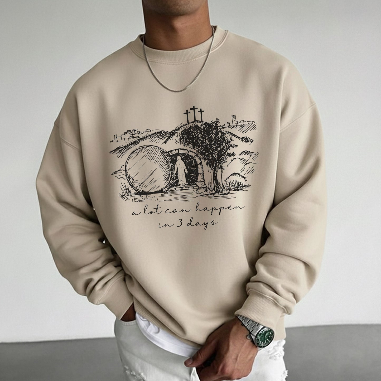 A Lot Can Happen In 3 Days Sketch – He is Risen – Unisex Tshirt / Hoodie / Sweatshirt