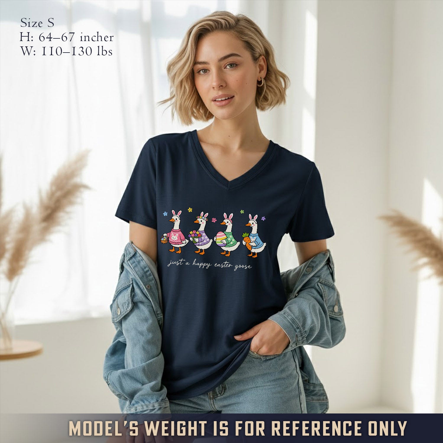 Just A Happy Easter Goose  - V-Neck Christian Shirt