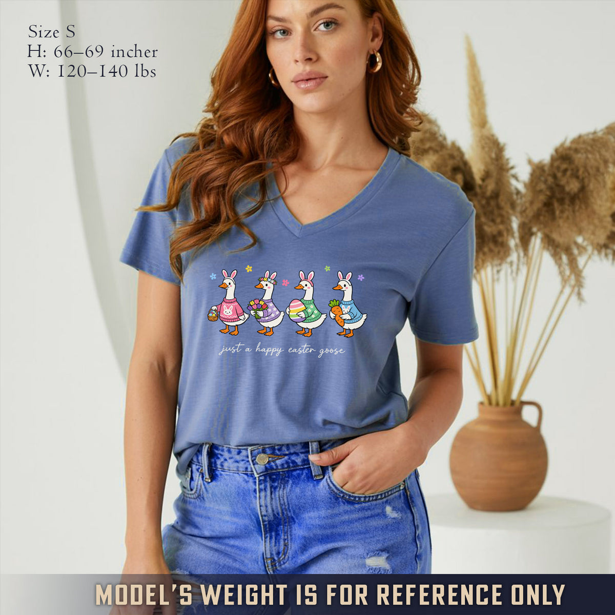 Just A Happy Easter Goose  - V-Neck Christian Shirt