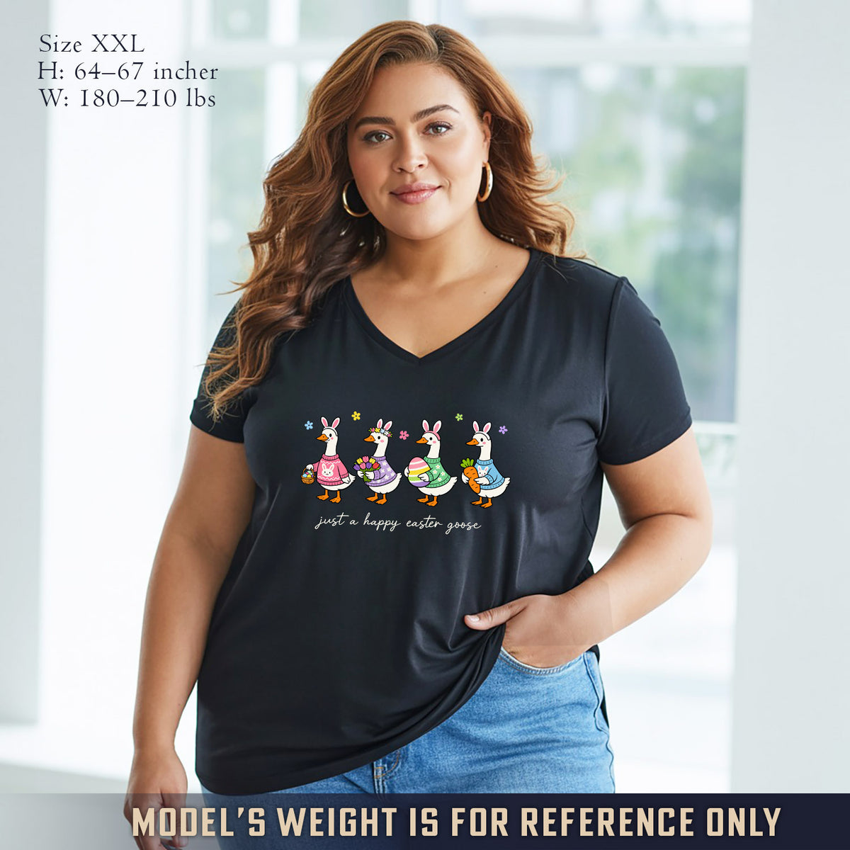 Just A Happy Easter Goose  - V-Neck Christian Shirt