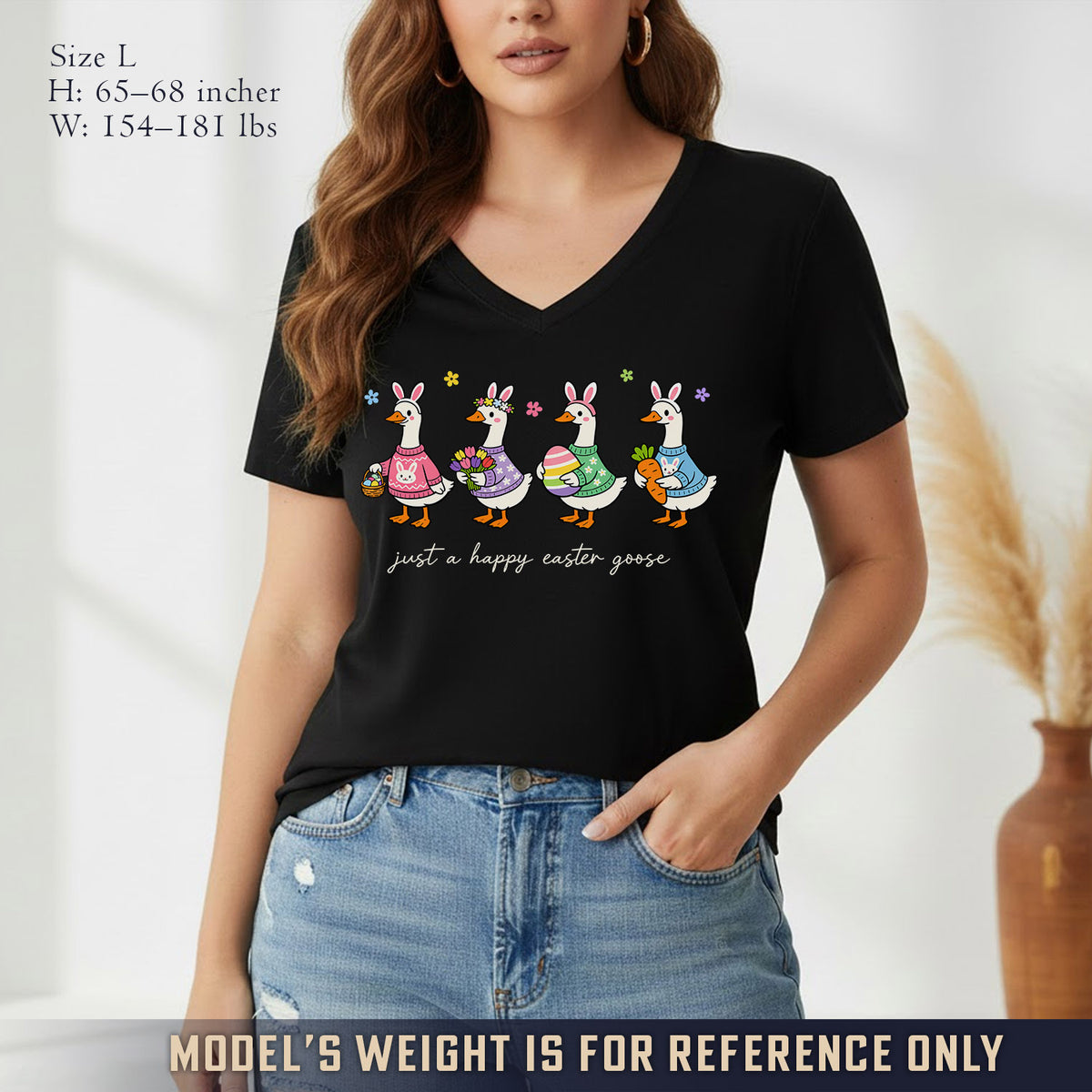 Just A Happy Easter Goose  - V-Neck Christian Shirt