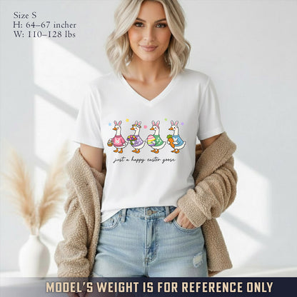 Just A Happy Easter Goose  - V-Neck Christian Shirt