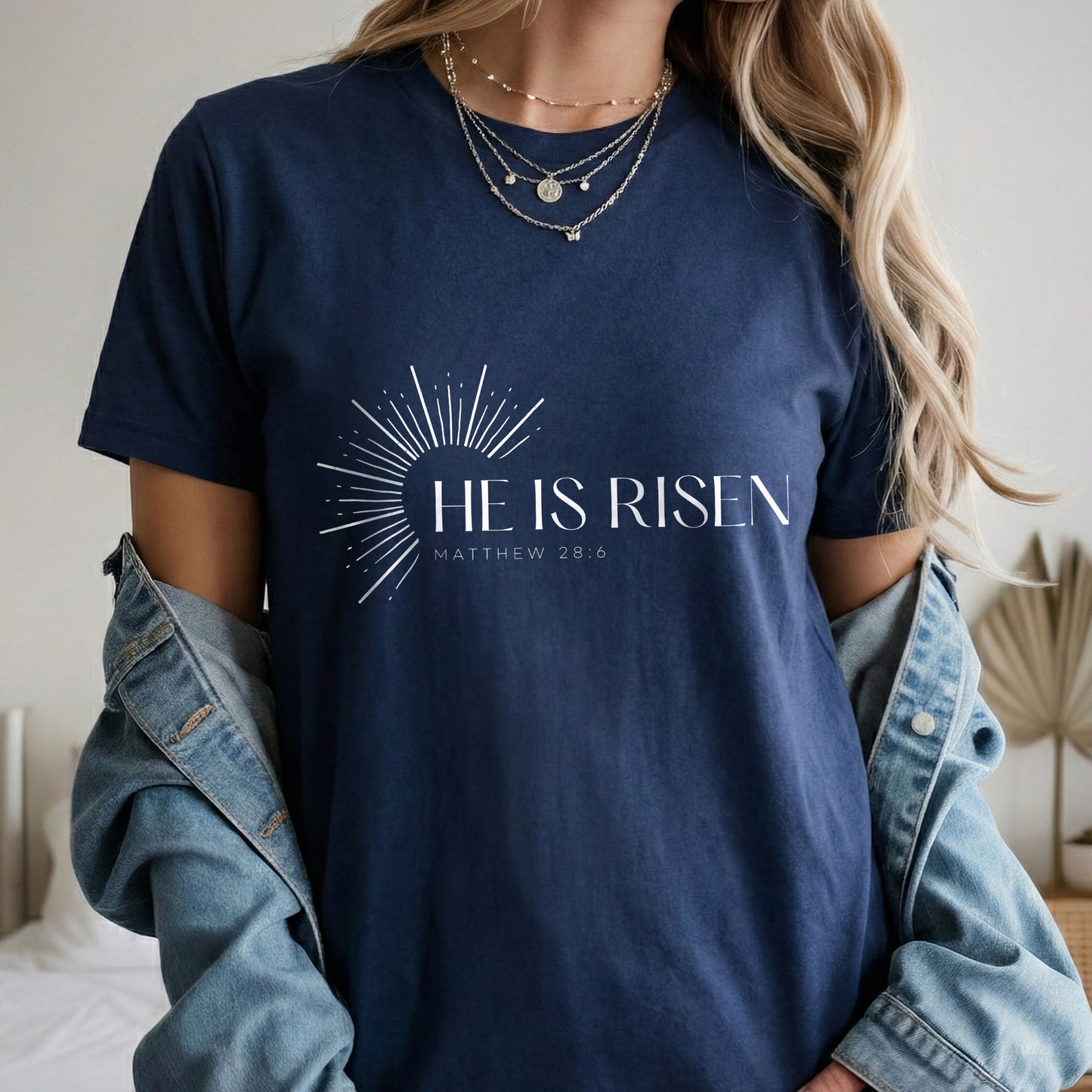 He Is Risen Matthew 28:6 Sunburst – He is Risen – Unisex Tshirt / Hoodie / Sweatshirt