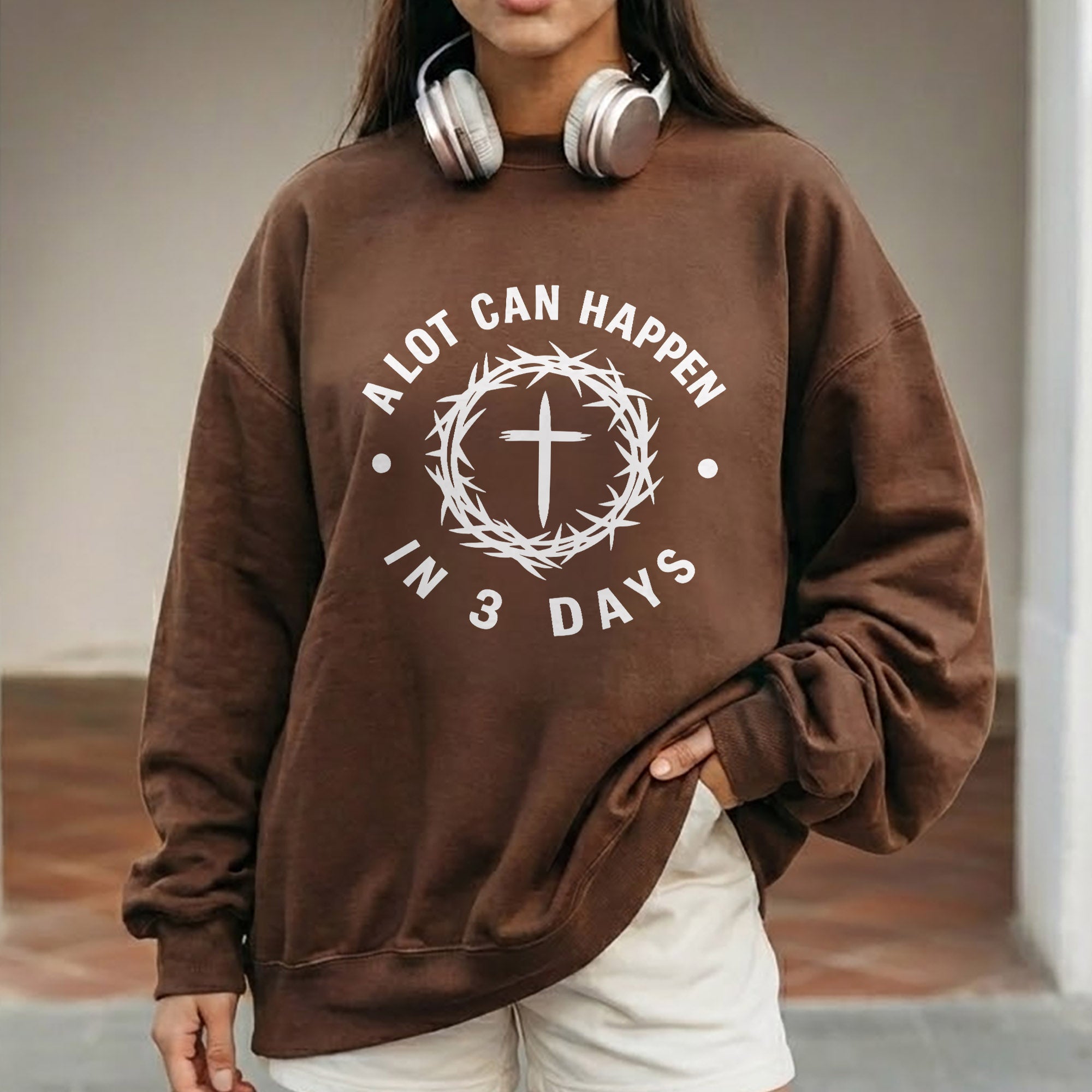A Lot Can Happen In 3 Days Circle Text – He is Risen – Unisex Tshirt / Hoodie / Sweatshirt