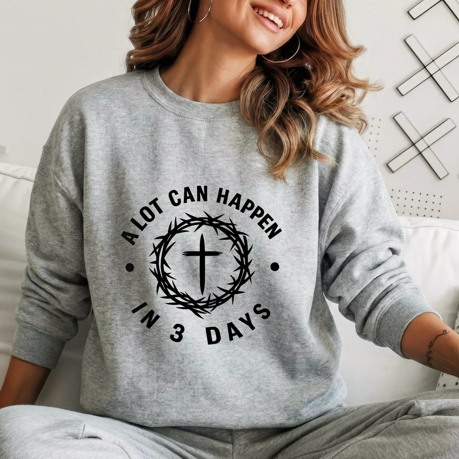 A Lot Can Happen In 3 Days Circle Text – He is Risen – Unisex Tshirt / Hoodie / Sweatshirt - Faith Guided Life